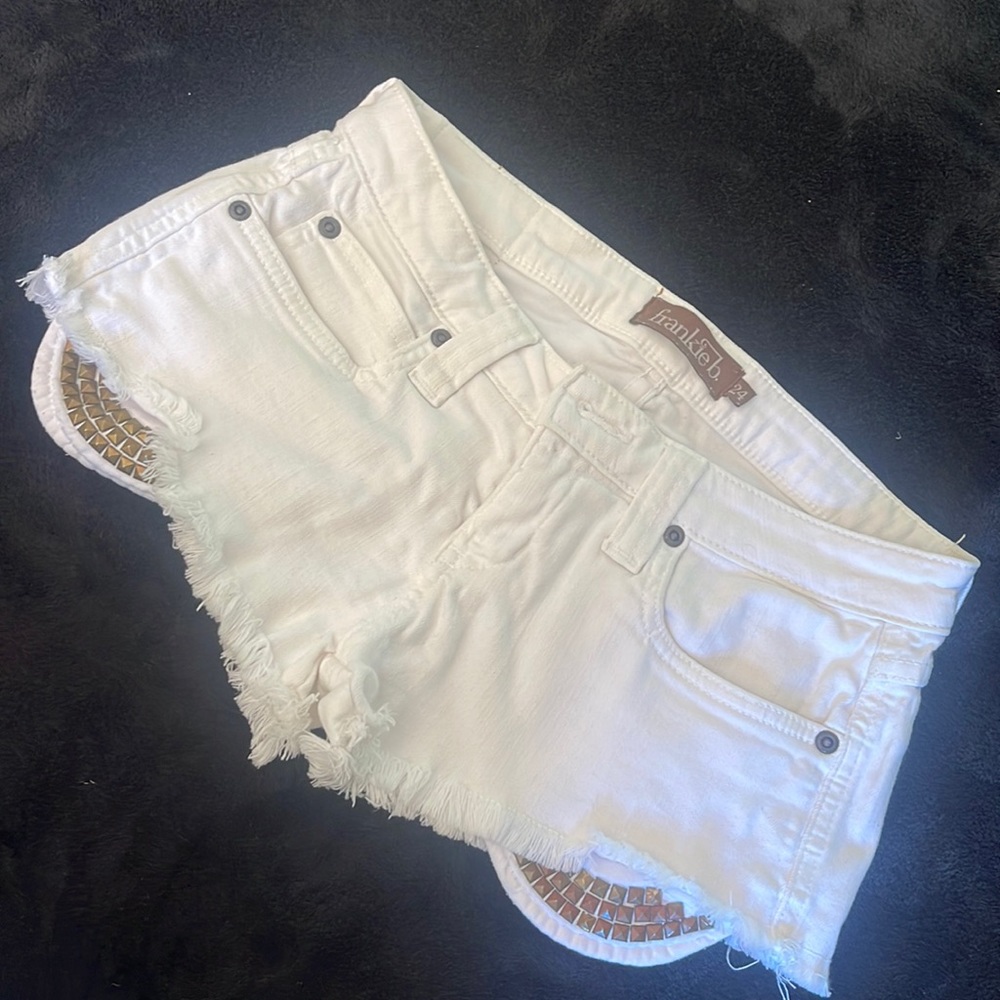 Frankie B studded white shorts